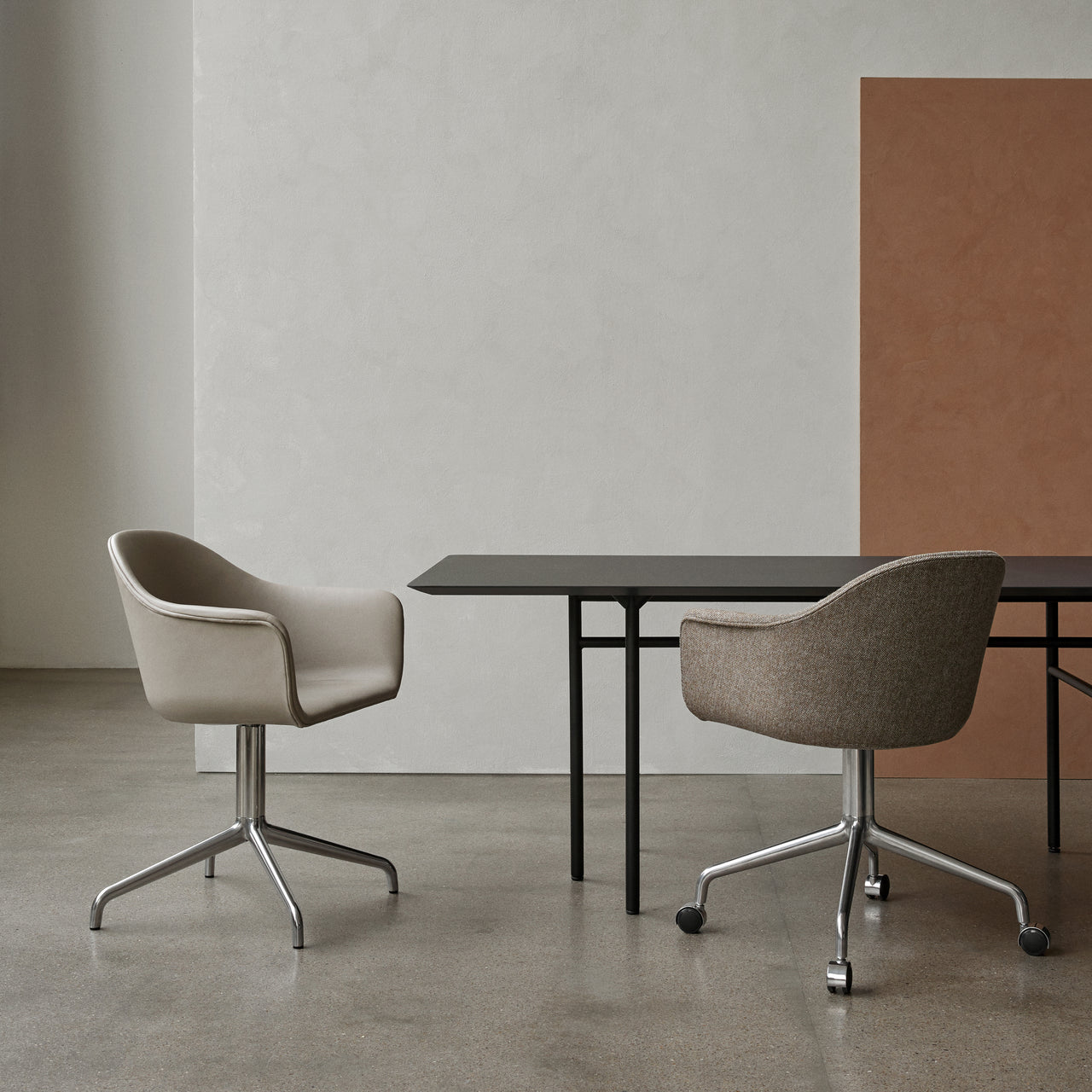 Harbour Dining Chair Star Base with Castors: Upholstered