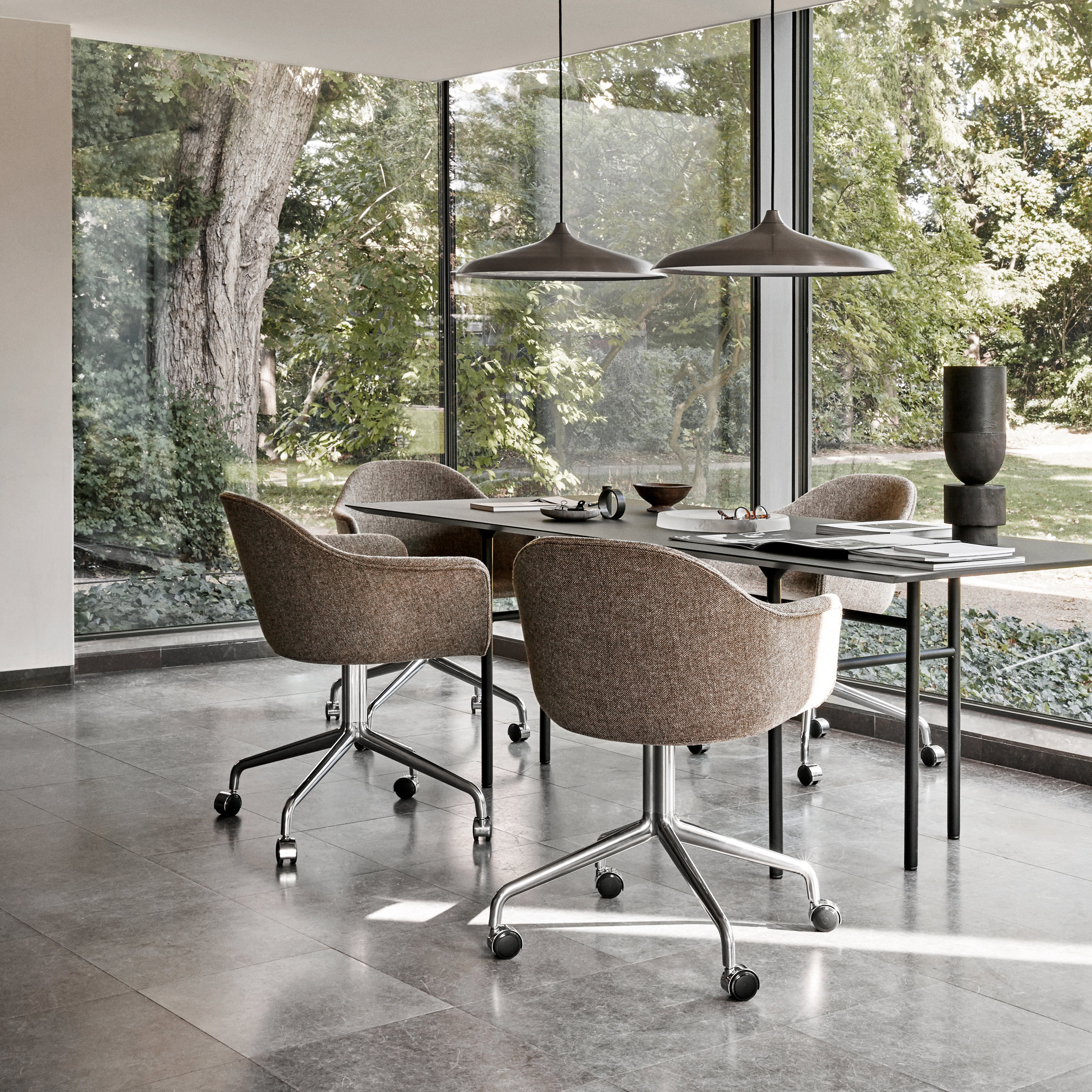 Harbour Dining Chair Star Base with Castors: Upholstered