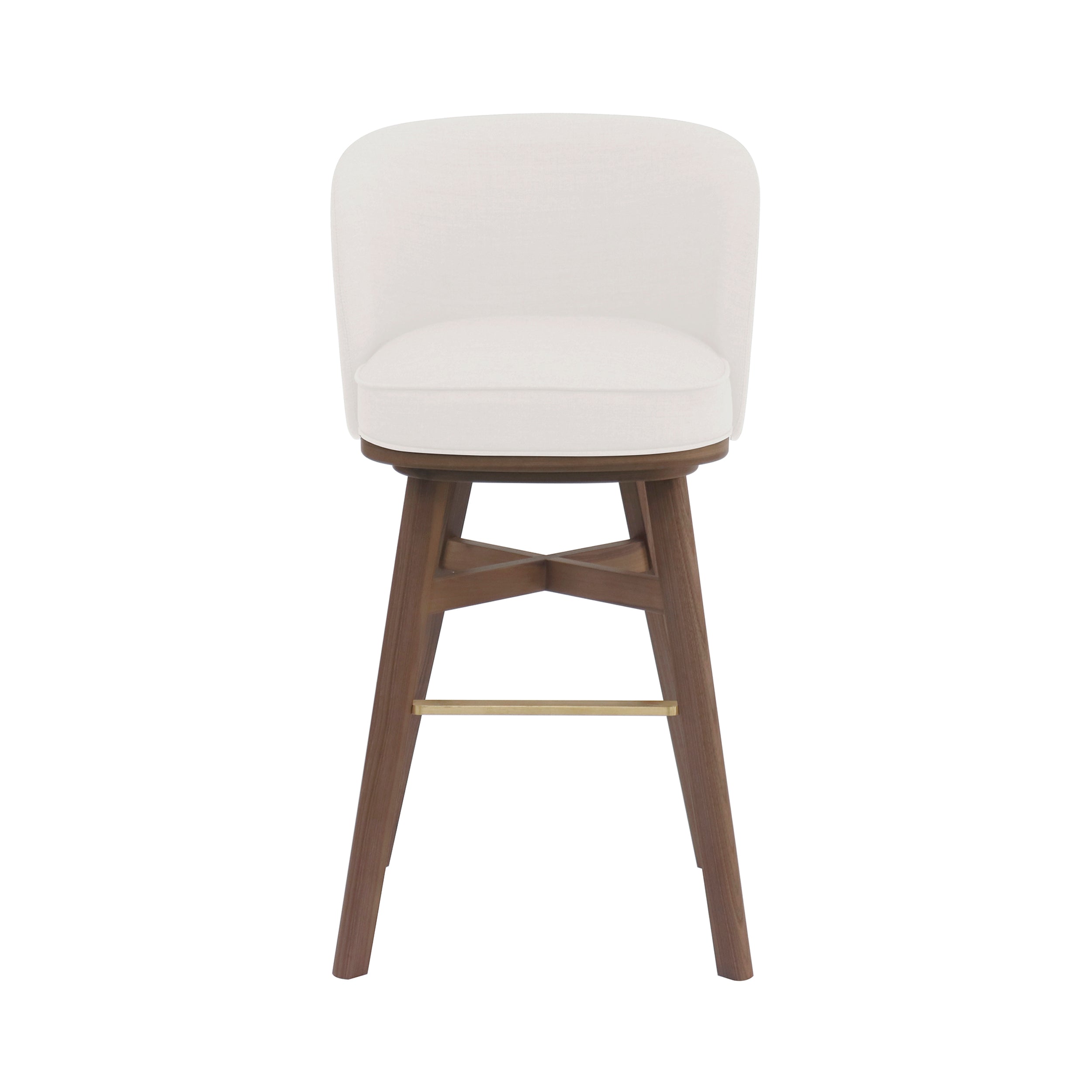 Mr.B Swivel Bar Chair: Natural Walnut
