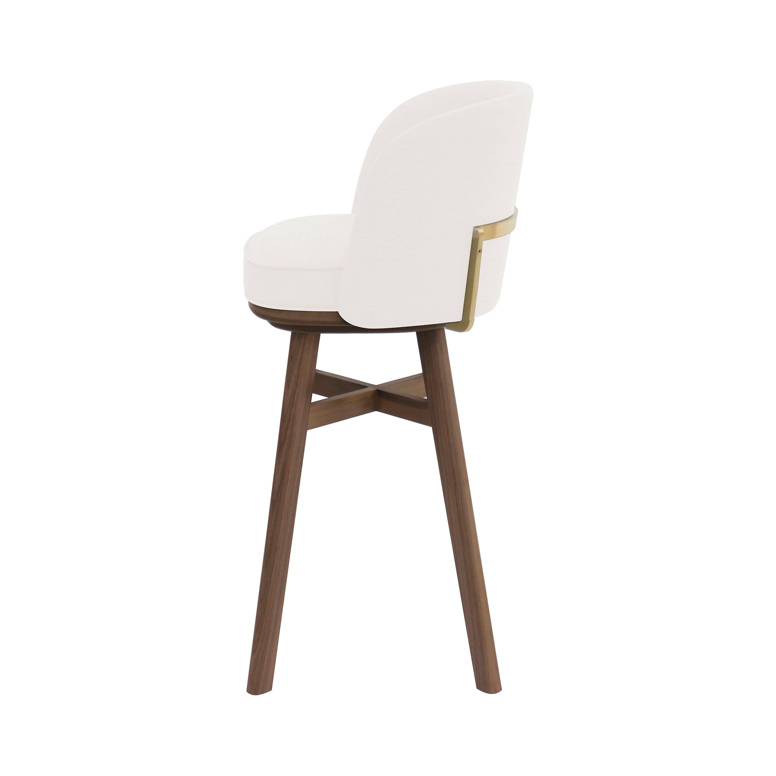 Mr.B Swivel Bar Chair: Natural Walnut