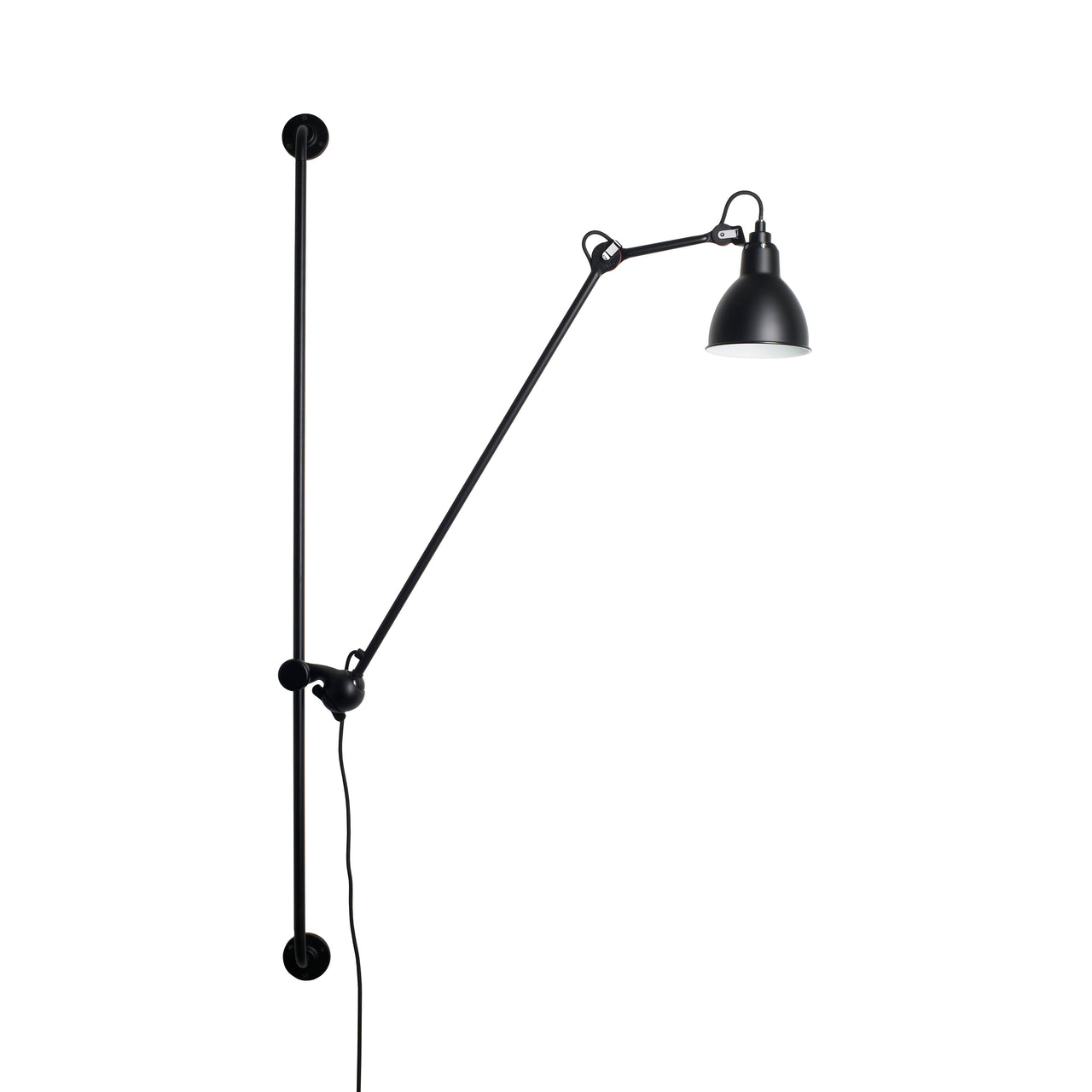 Lampe Gras N°214 Wall Lamp: Black + Round