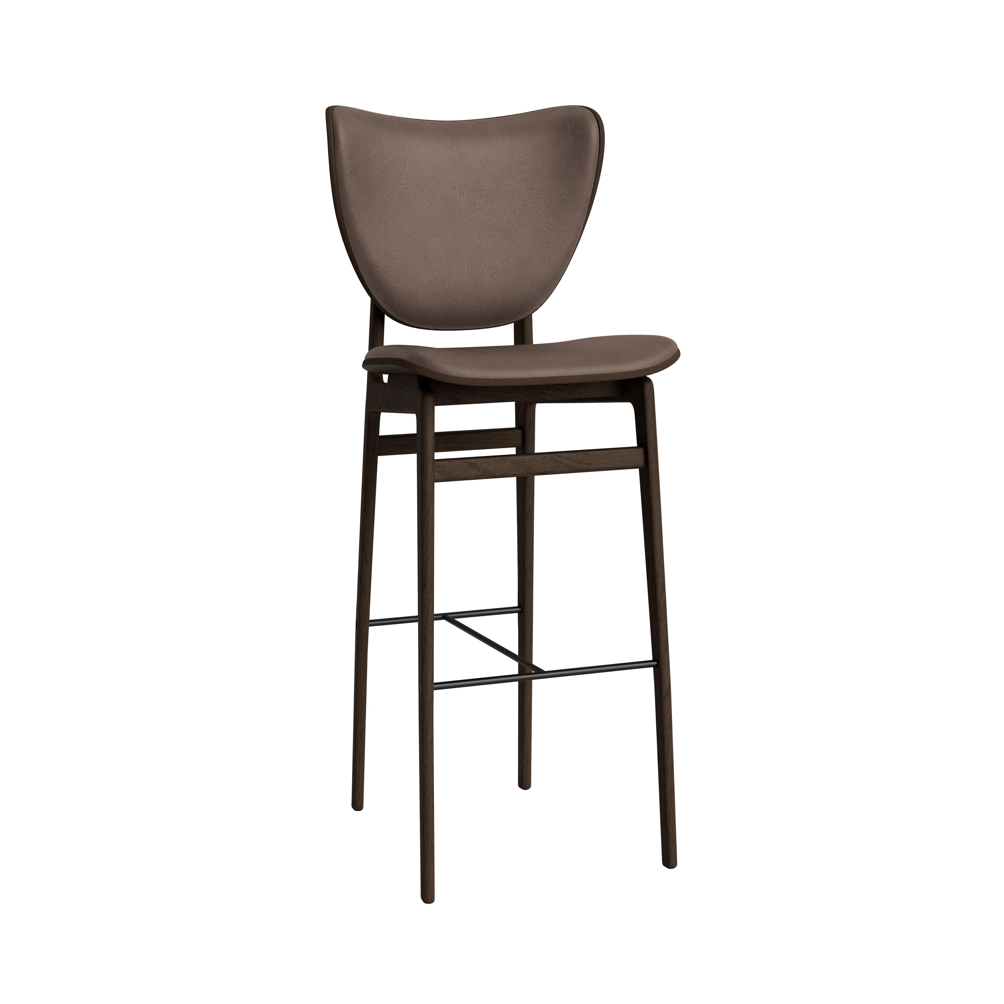 Elephant Bar + Counter Chair: Front Upholstered + Bar + Dark Smoked Oak