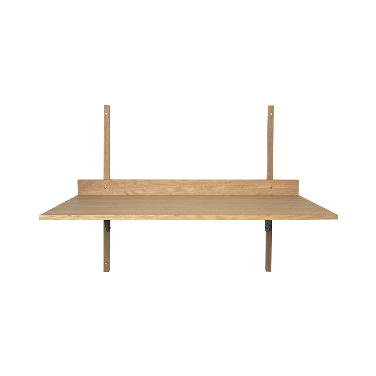 Sector Desk: Oak + Black Brass