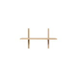 Sector Shelf: Single + Narrow + Natural Oak + Brass