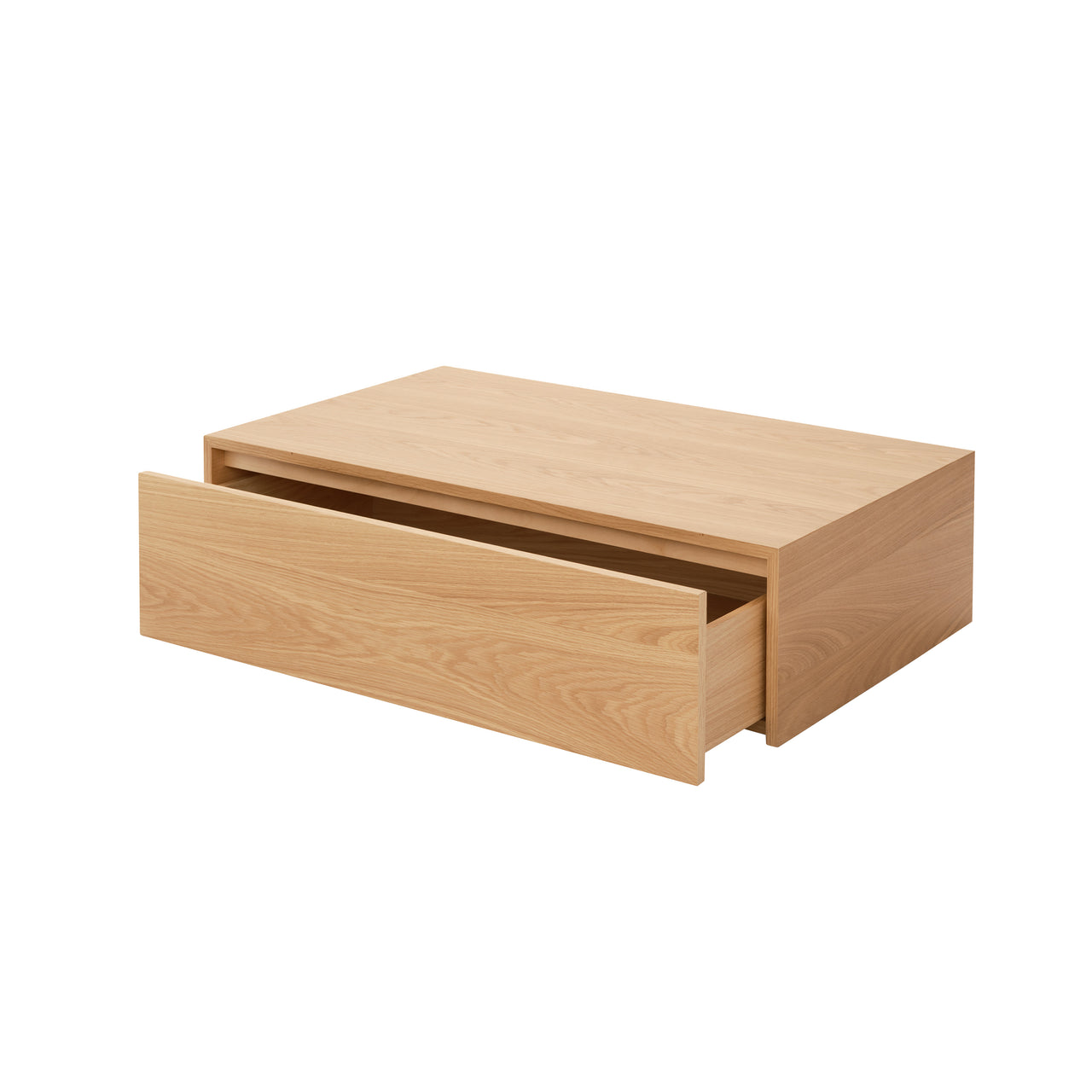 Mass Coffee Table High: With Drawer + Oak