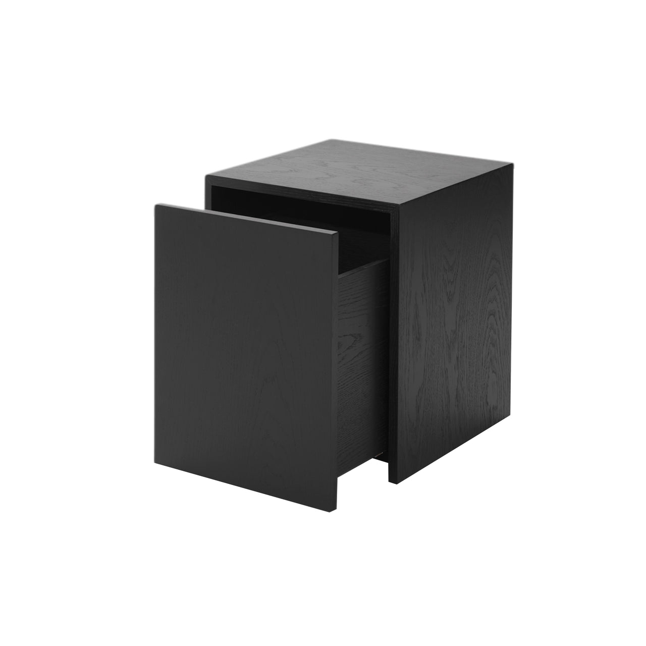 Mass Side Table: With Drawer + Black Stained Oak