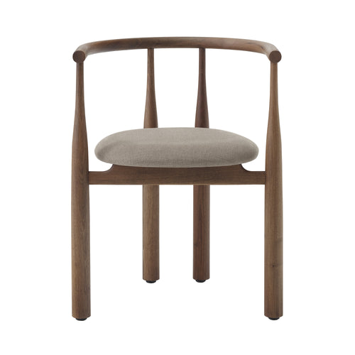 Bukowski Chair: Upholstered + Walnut + Romo Linara 342
