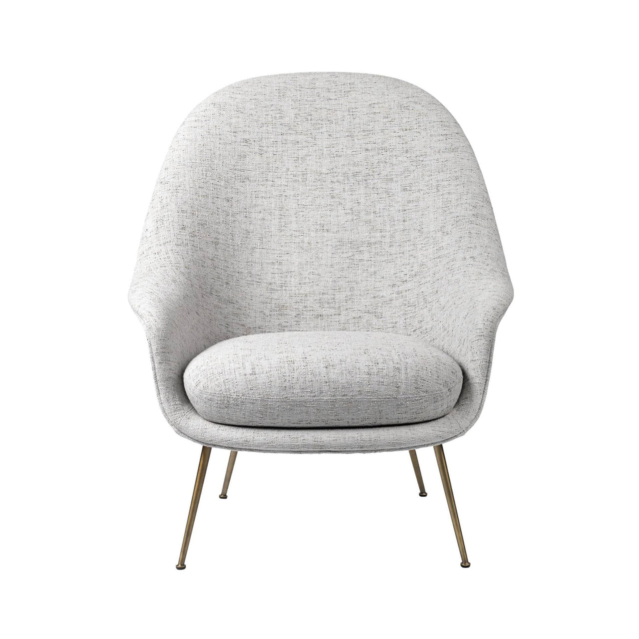 Bat Lounge Chair High Back: Conic Base + Antique Brass