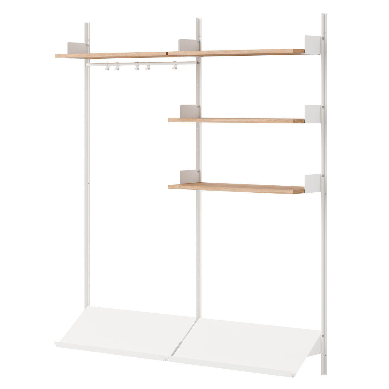 New Works Wardrobe Shelf: 3 + Oak + White