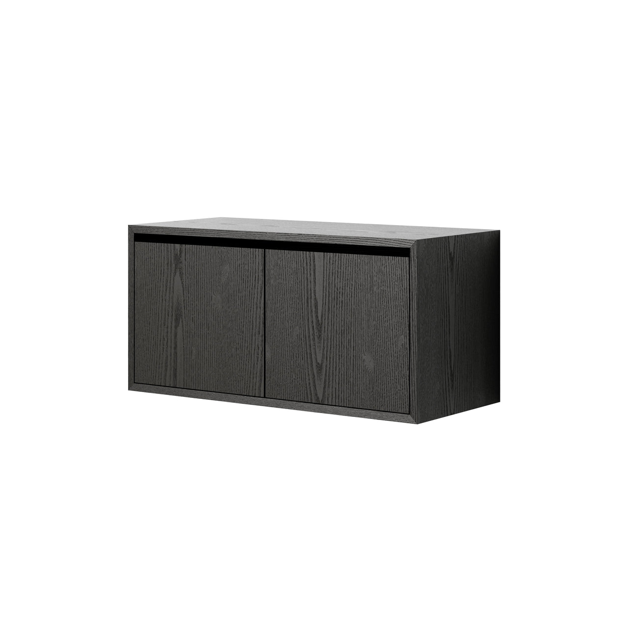 New Works Wall Cabinet with Doors: Low + Black Ash