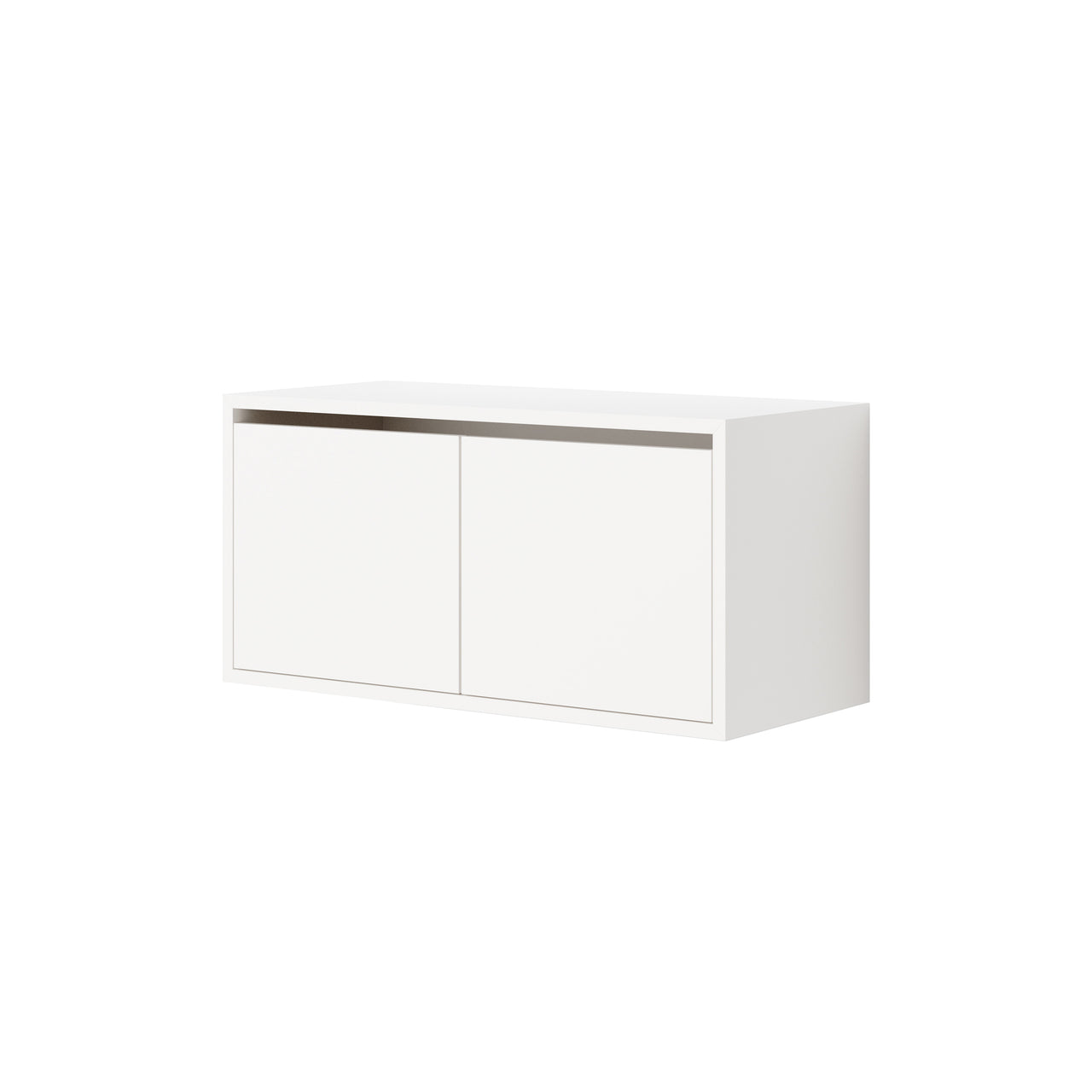 New Works Wall Cabinet with Doors: Low + White