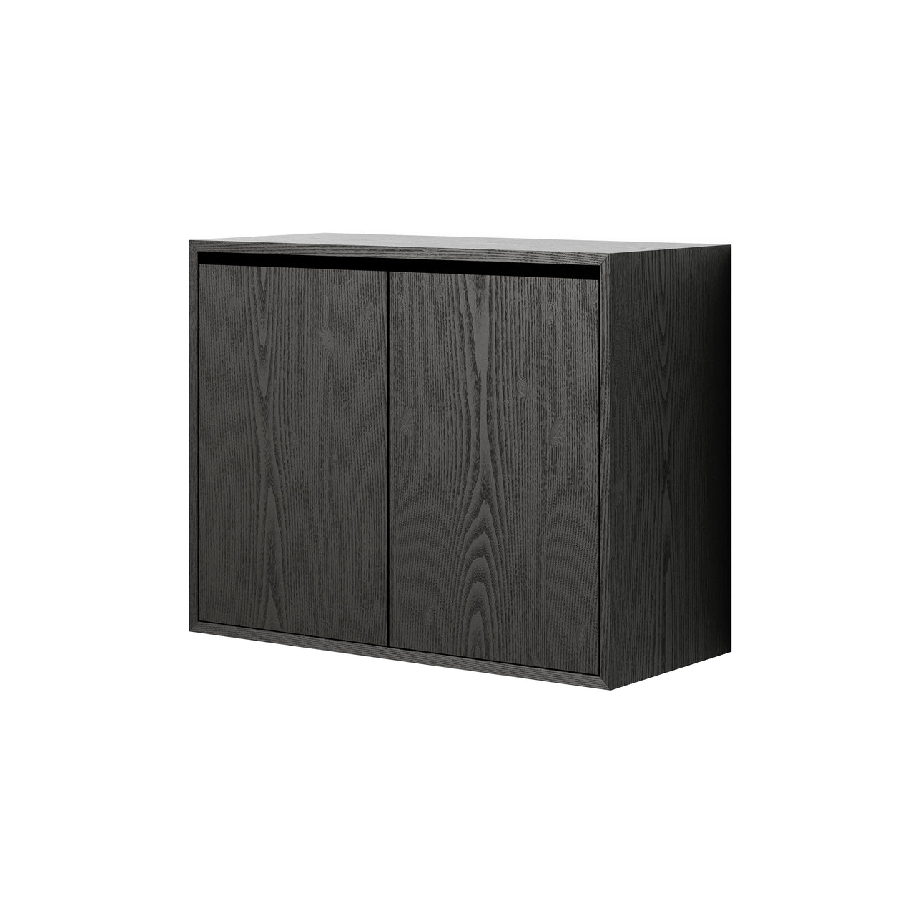New Works Wall Cabinet with Doors: Tall + Black Ash