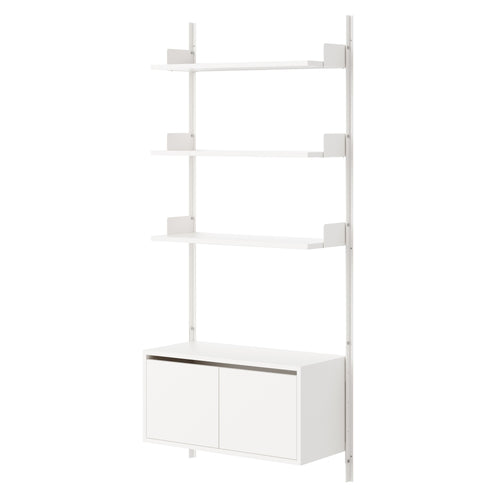 New Works Wall Shelf Cabinet with Doors: Low + White