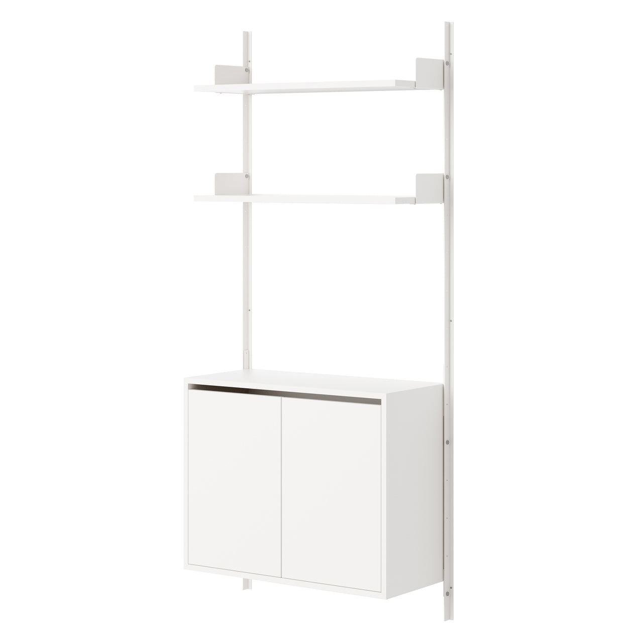 New Works Wall Shelf Cabinet with Doors: Tall + White