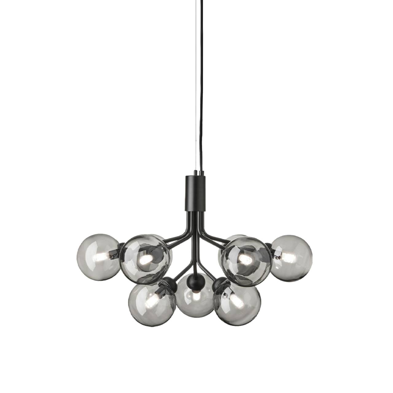Apiales 9 Chandelier: Brushed Brass + Gold + Gold