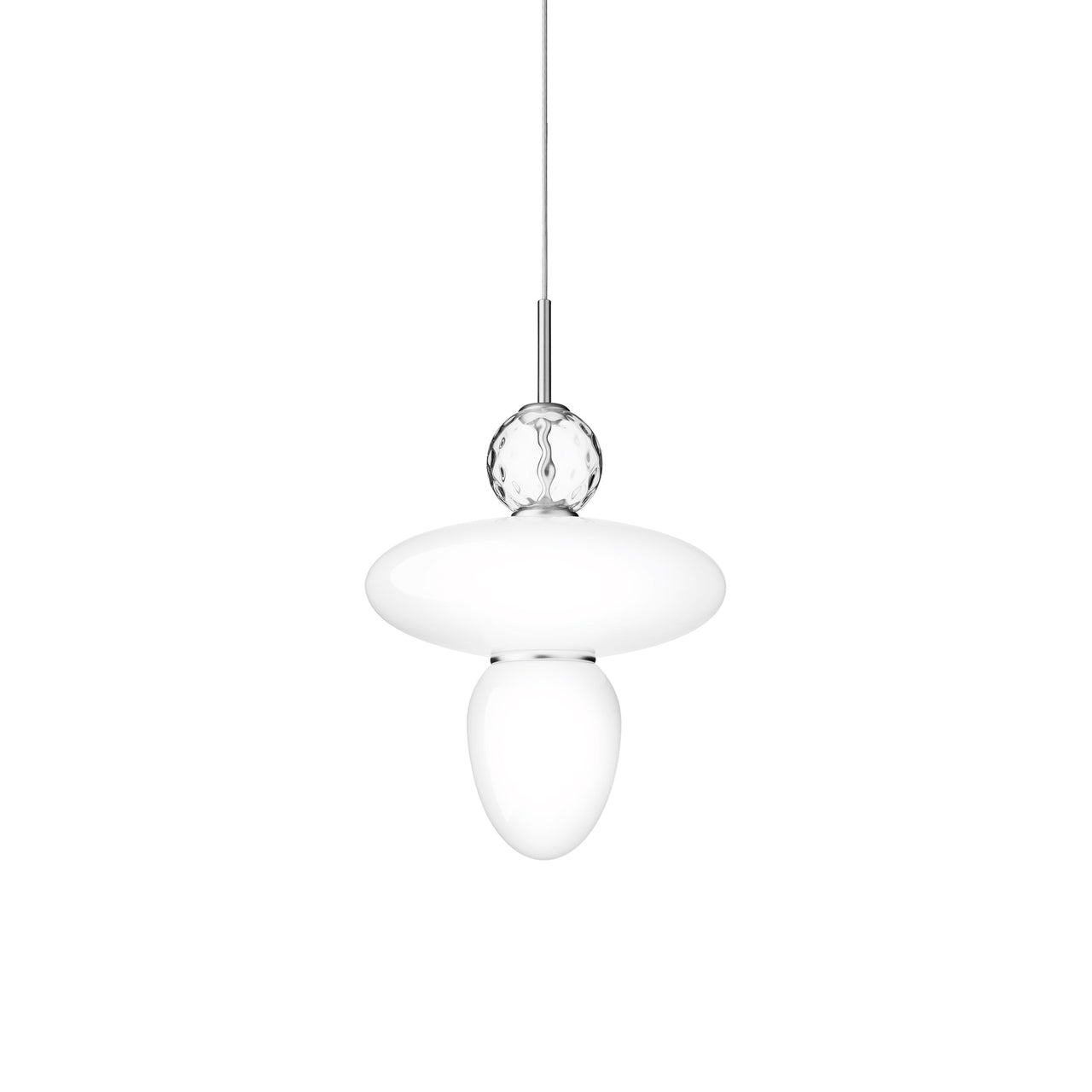 Rizzatto 43 Pendant Lamp: Satin Silver + Silver