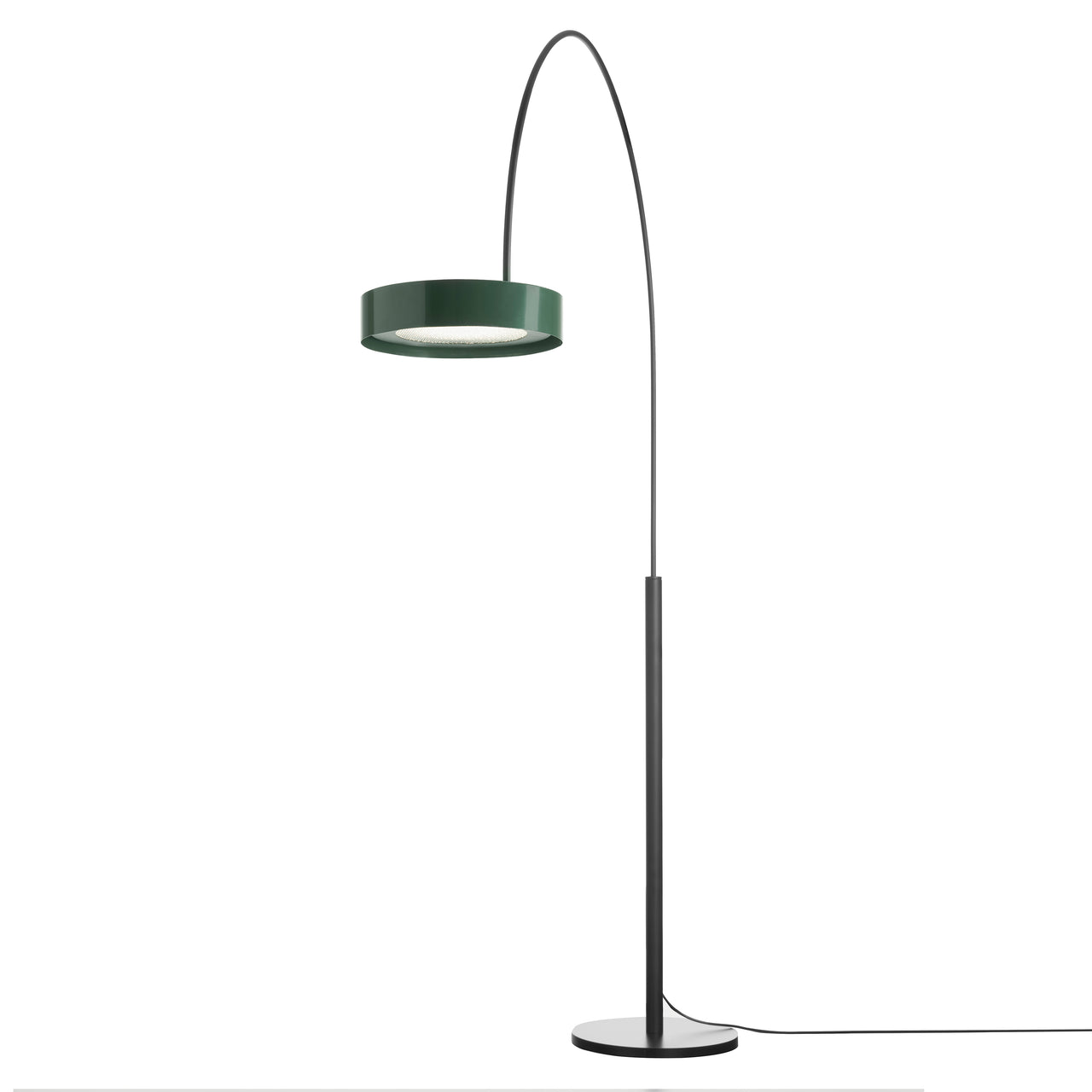 Berlin Arched Floor Lamp: Outdoor + Matt Black + Green
