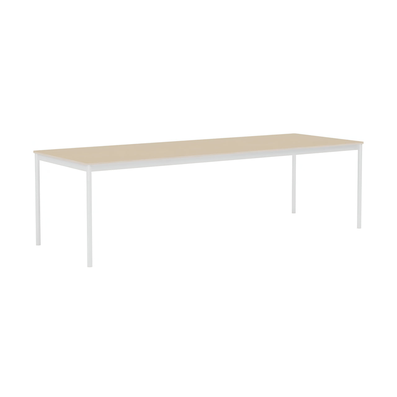 Base Table: Large + Lacquered Oak Veneer + Plywood Edge + White