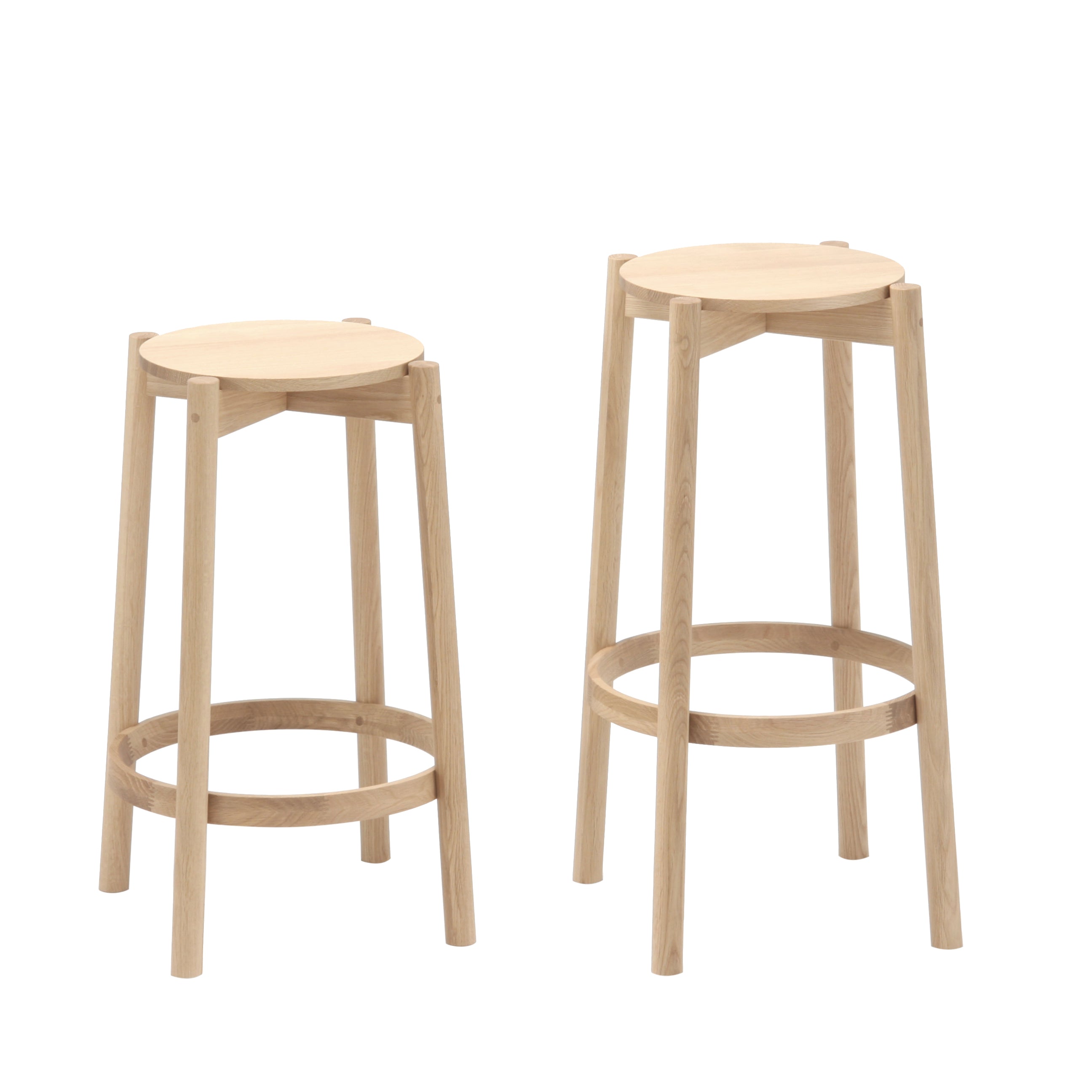 Castor Bar + Counter Stool: Bar + Pure Oak + Counter + Pure Oak