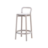 Castor Bar + Counter Stool with Backrest: Counter + Grain Grey Oak