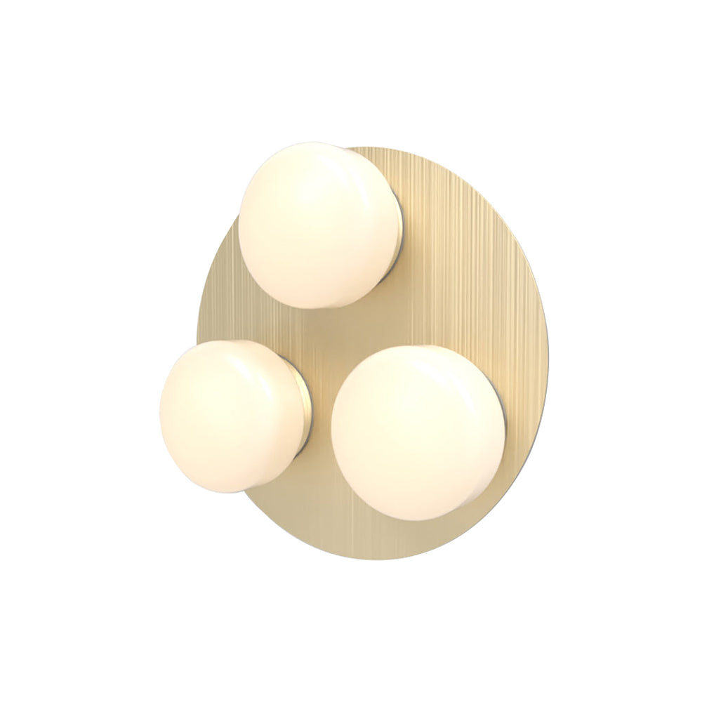 Pastille 3 Wall Lamp: 3 Cluster+ Droplet + Satin Brass