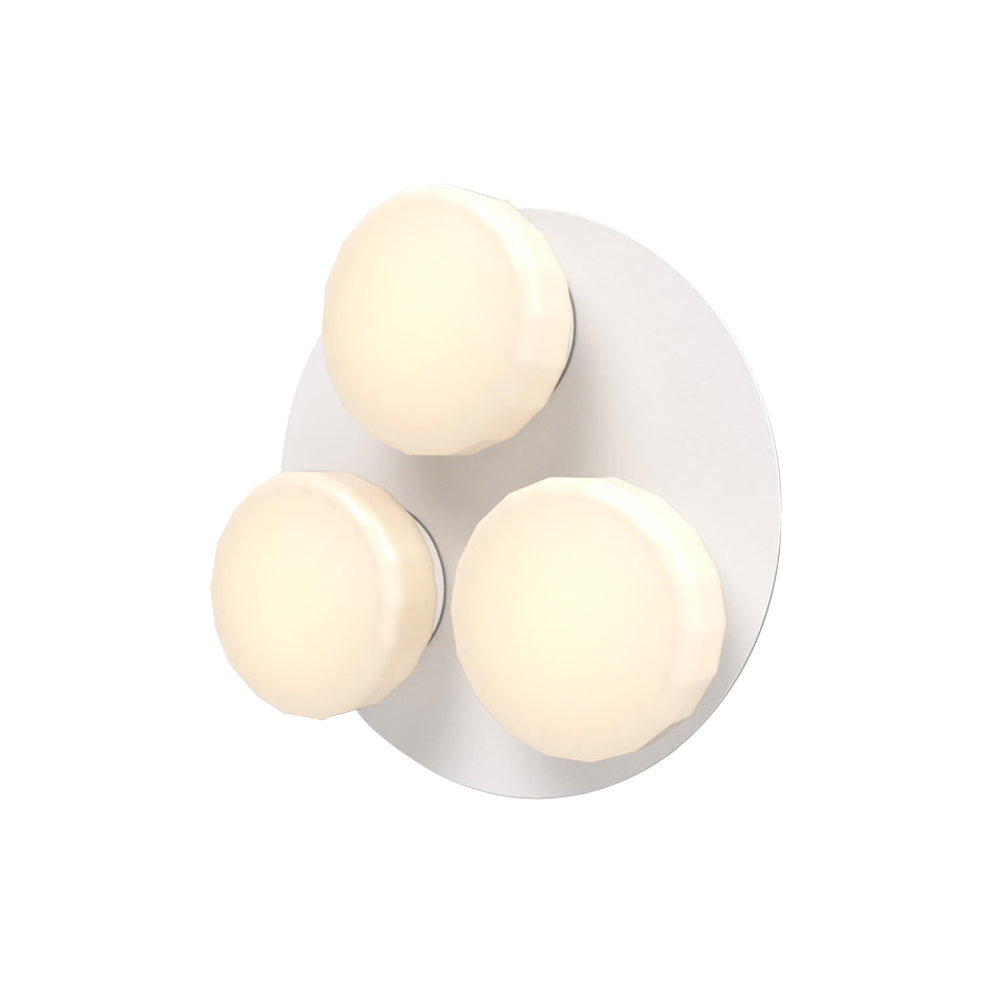 Pastille 3 Wall Lamp: 3 Cluster + Faceted + Matte White