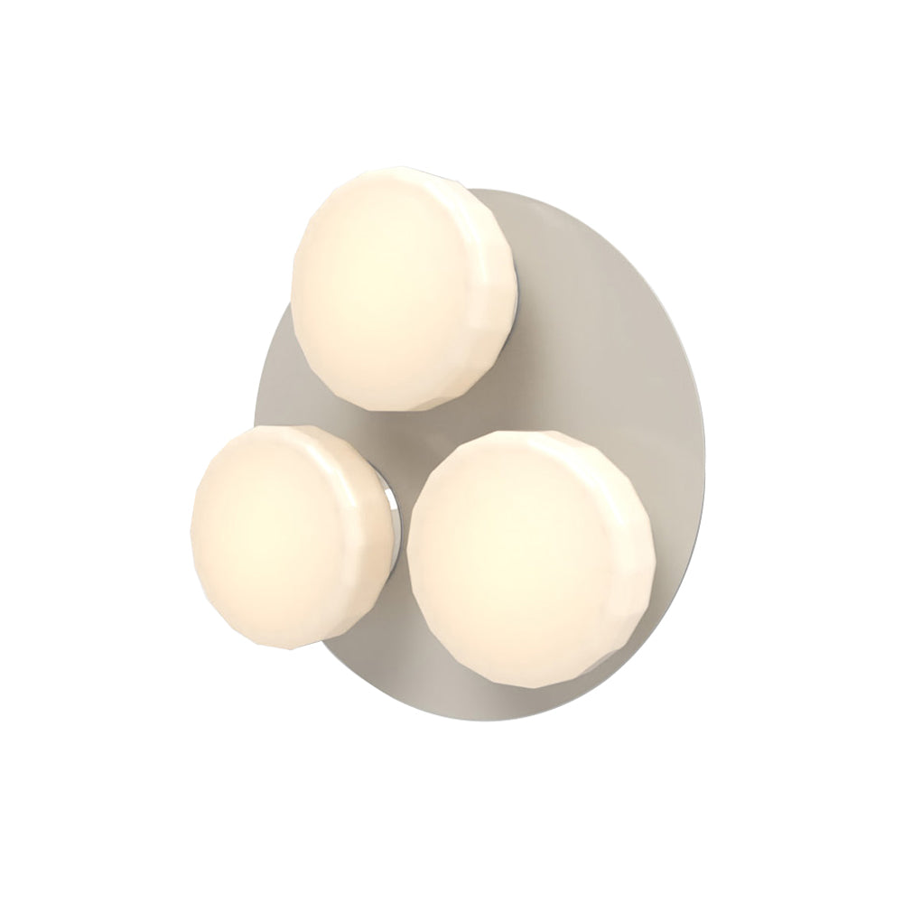 Pastille 3 Wall Lamp: 3 Cluster + Faceted + Silk Grey