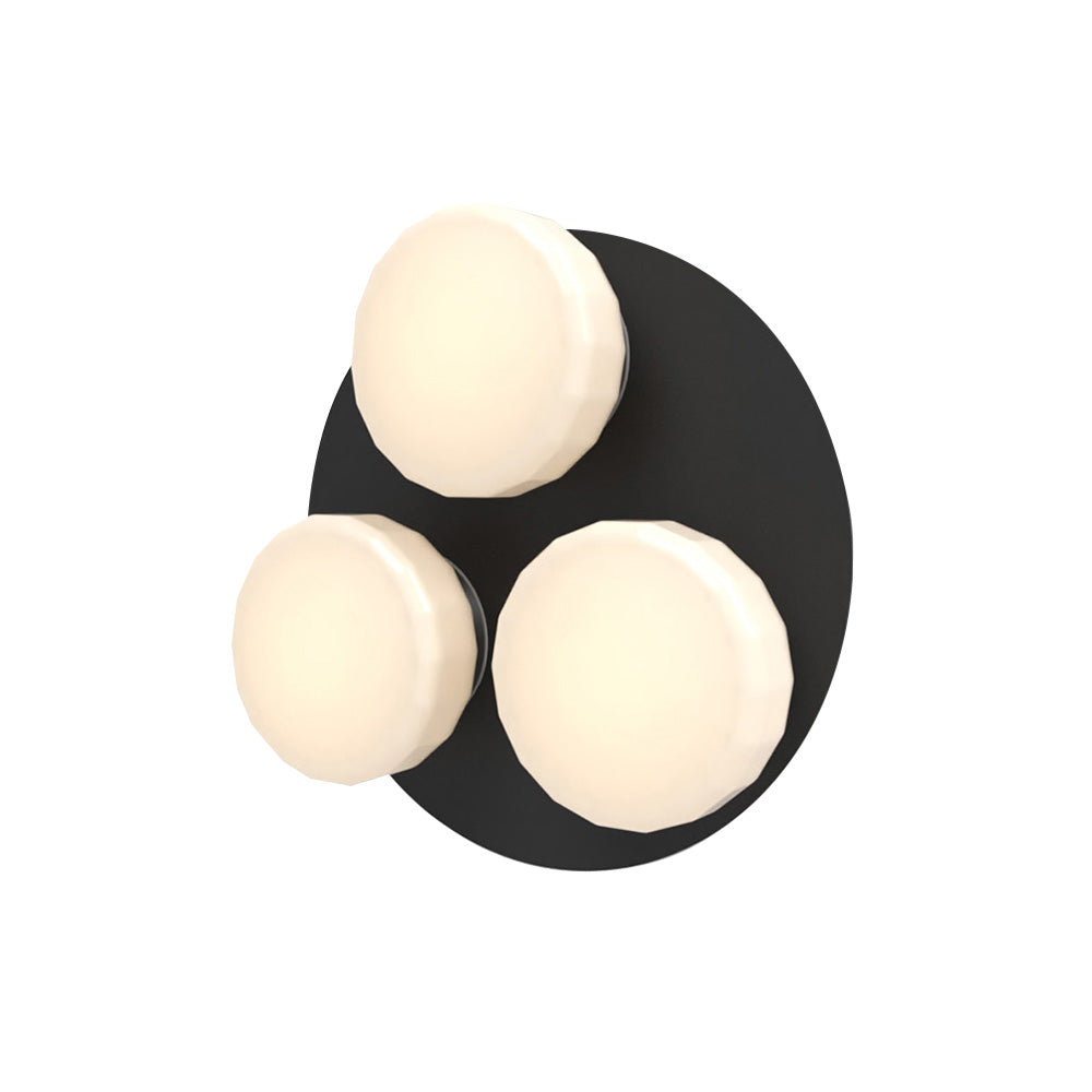 Pastille 3 Wall Lamp: 3 Cluster + Faceted + Matte Black