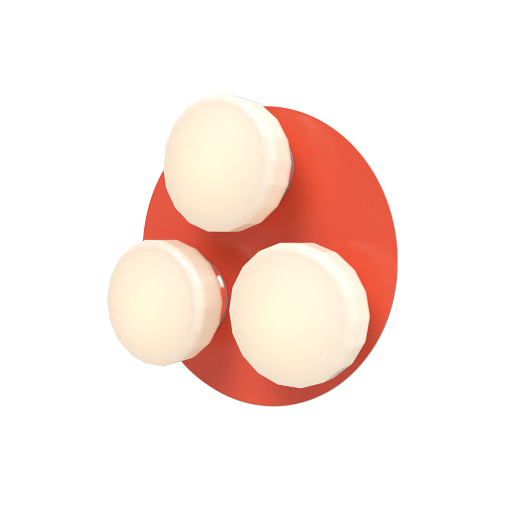 Pastille 3 Wall Lamp: 3 Cluster + Faceted + Vermillion