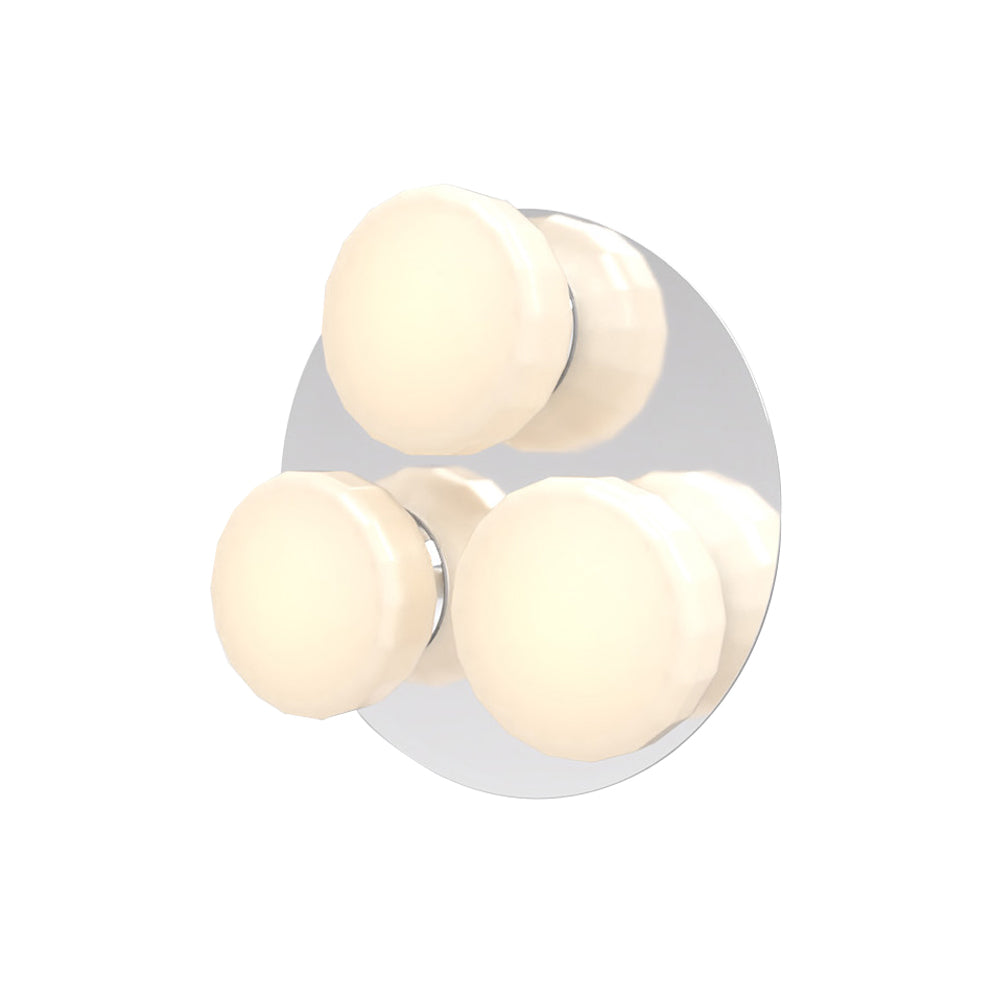 Pastille 3 Wall Lamp: 3 Cluster + Faceted + Polished Chrome