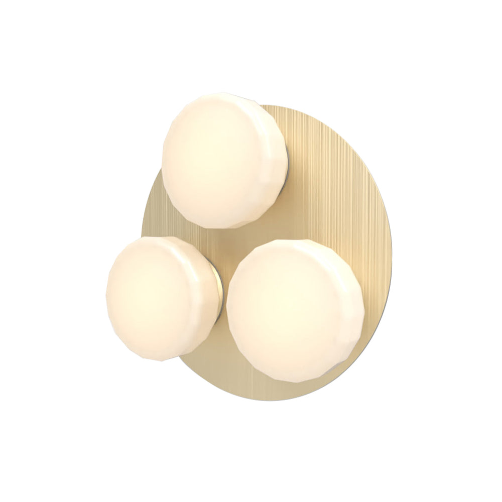 Pastille 3 Wall Lamp: 3 Cluster + Faceted + Satin Brass