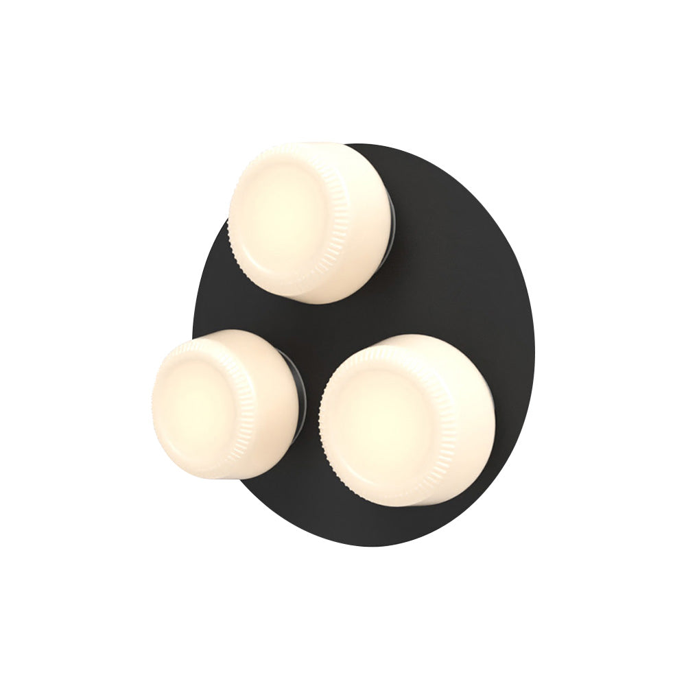 Pastille 3 Wall Lamp: 3 Cluster + Ribbed + Matte Black