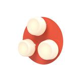 Pastille 3 Wall Lamp: 3 Cluster + Ribbed + Vermillion