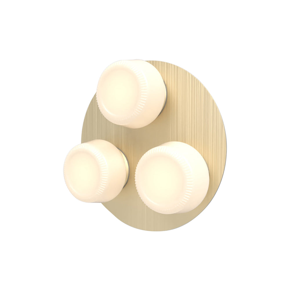 Pastille 3 Wall Lamp: 3 Cluster + Ribbed + Satin Brass