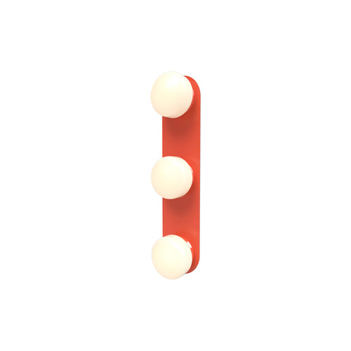 Pastille 3 IP65 Wall Lamp: 3 Vanity + Droplet + Vermillion