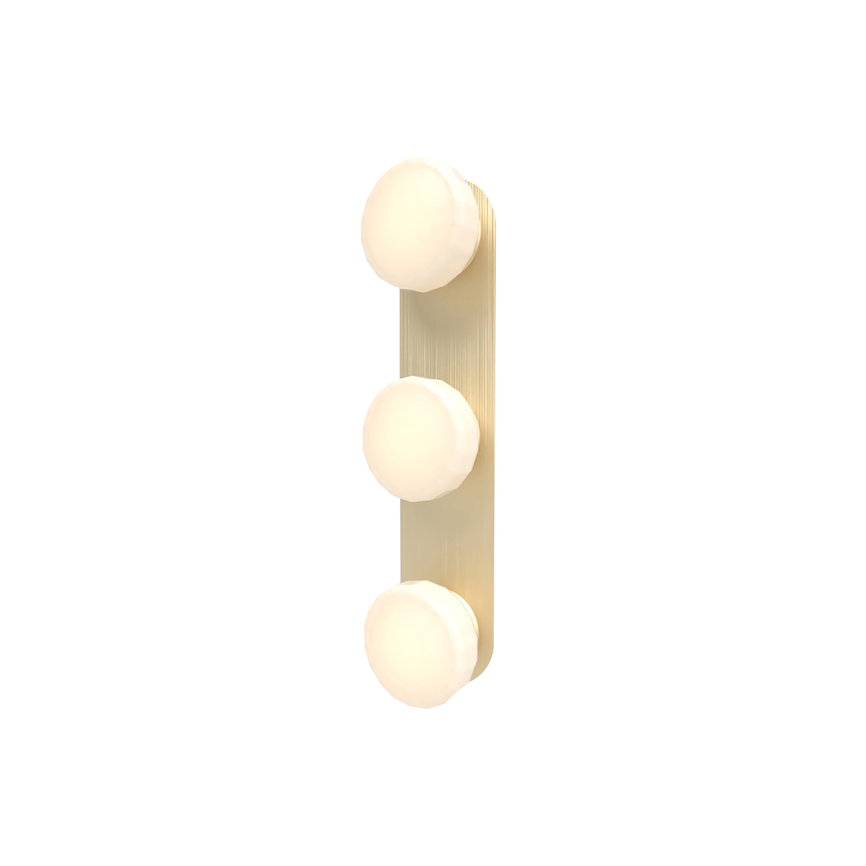 Pastille 3 Wall Lamp: 3 Vanity + Faceted + Satin Brass