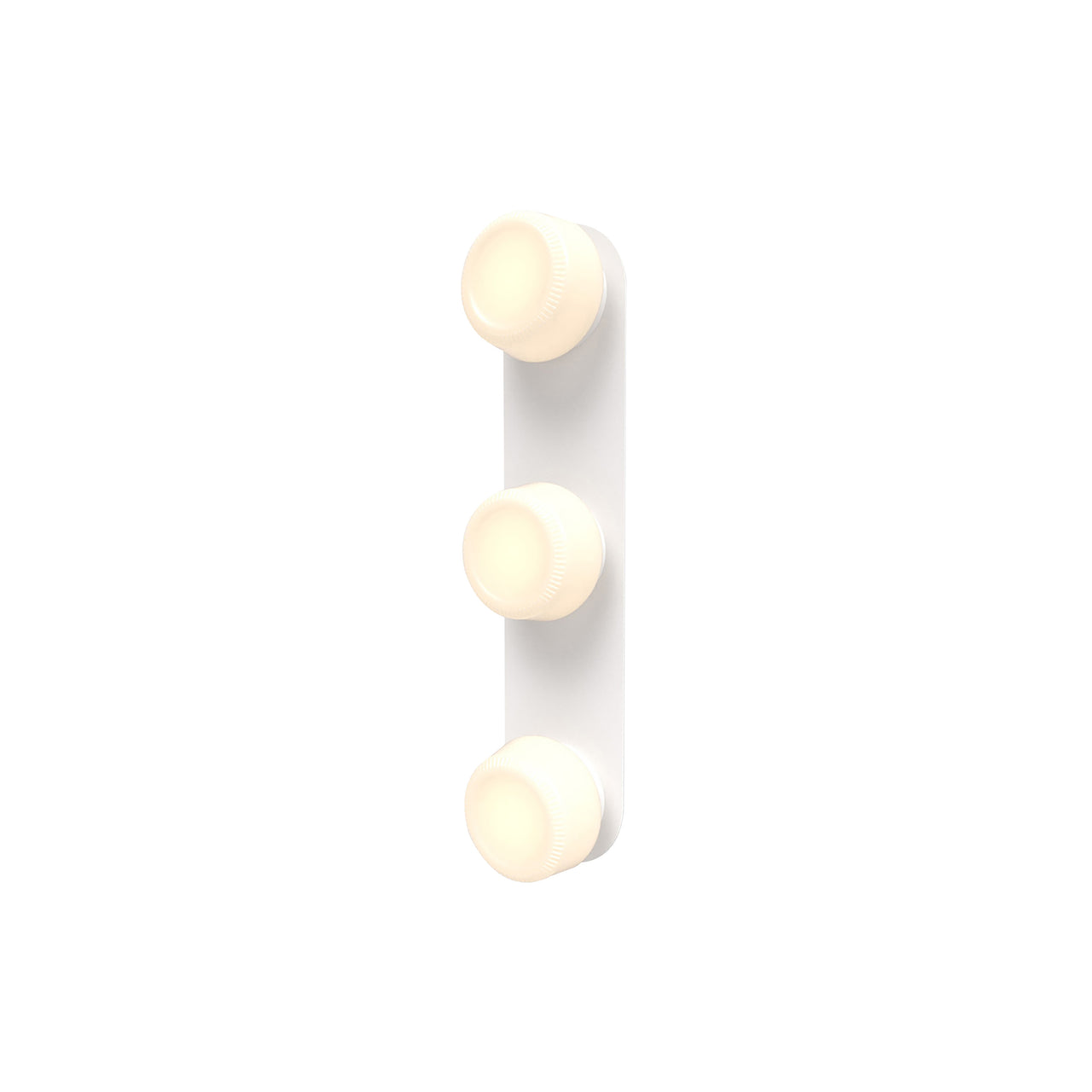 Pastille 3 IP65 Wall Lamp: 3 Vanity + Ribbed + Matte White