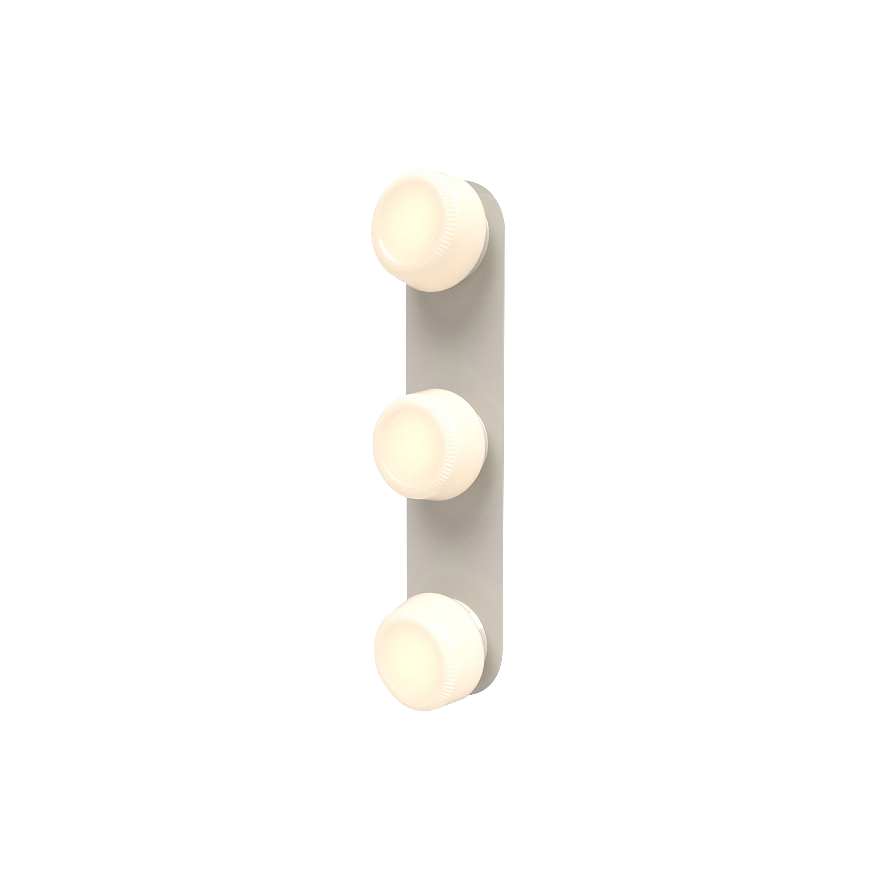Pastille 3 IP65 Wall Lamp: 3 Vanity + Ribbed + Silk Grey