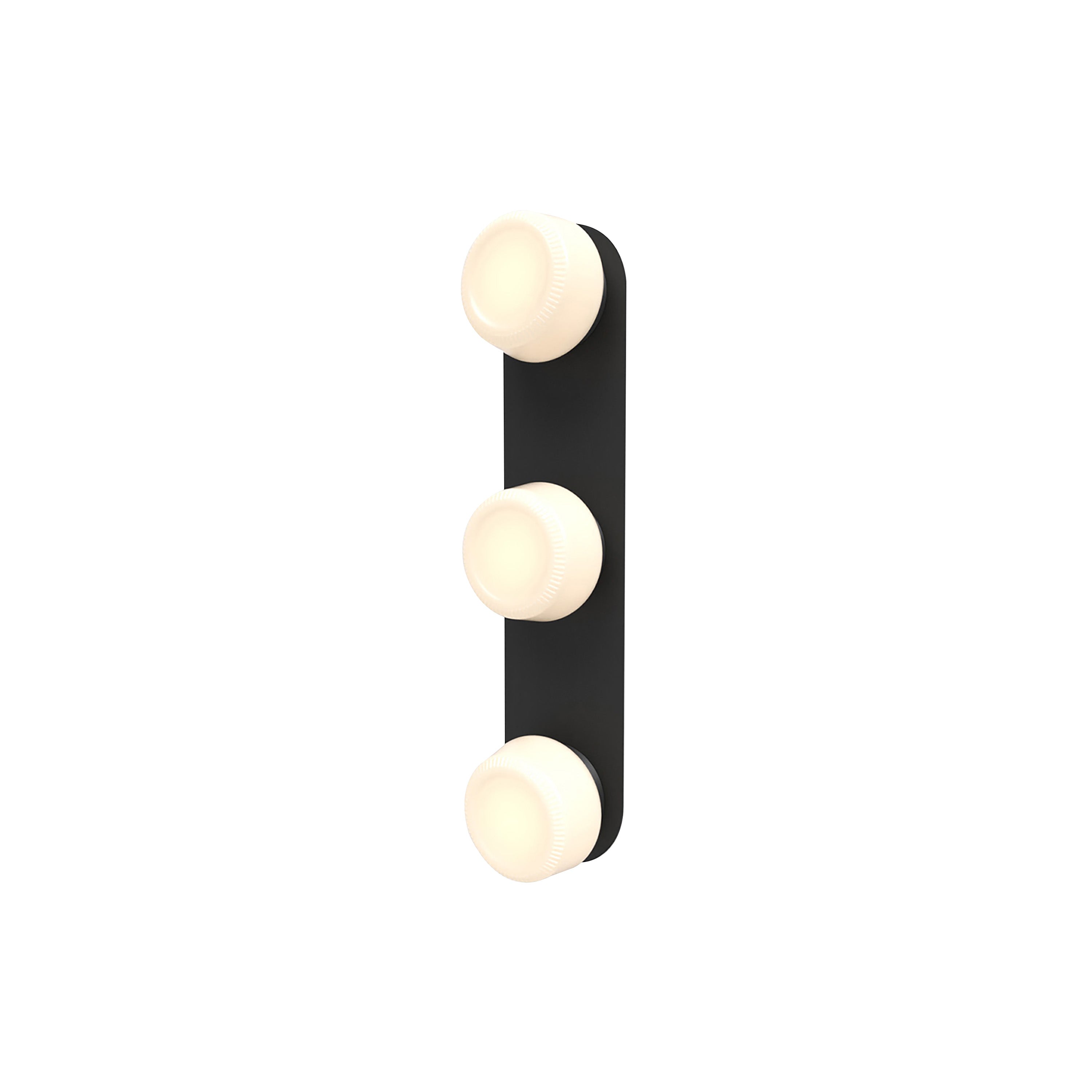 Pastille 3 Wall Lamp: 3 Vanity + Ribbed + Matte Black
