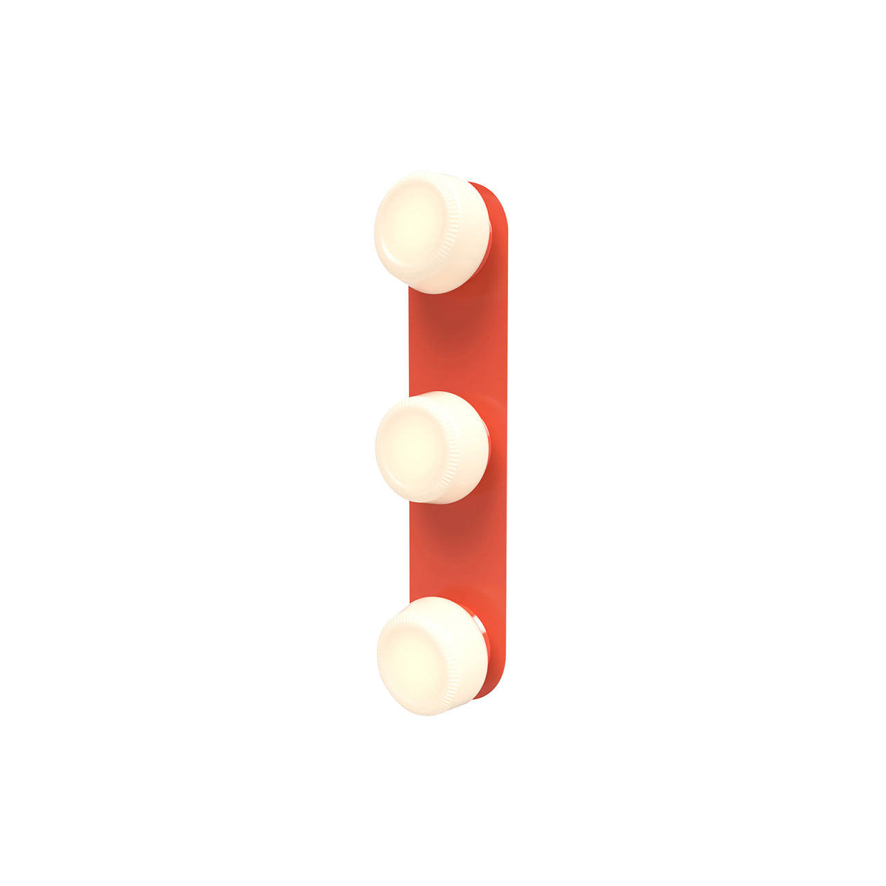 Pastille 3 Wall Lamp: 3 Vanity + Ribbed + Vermillion