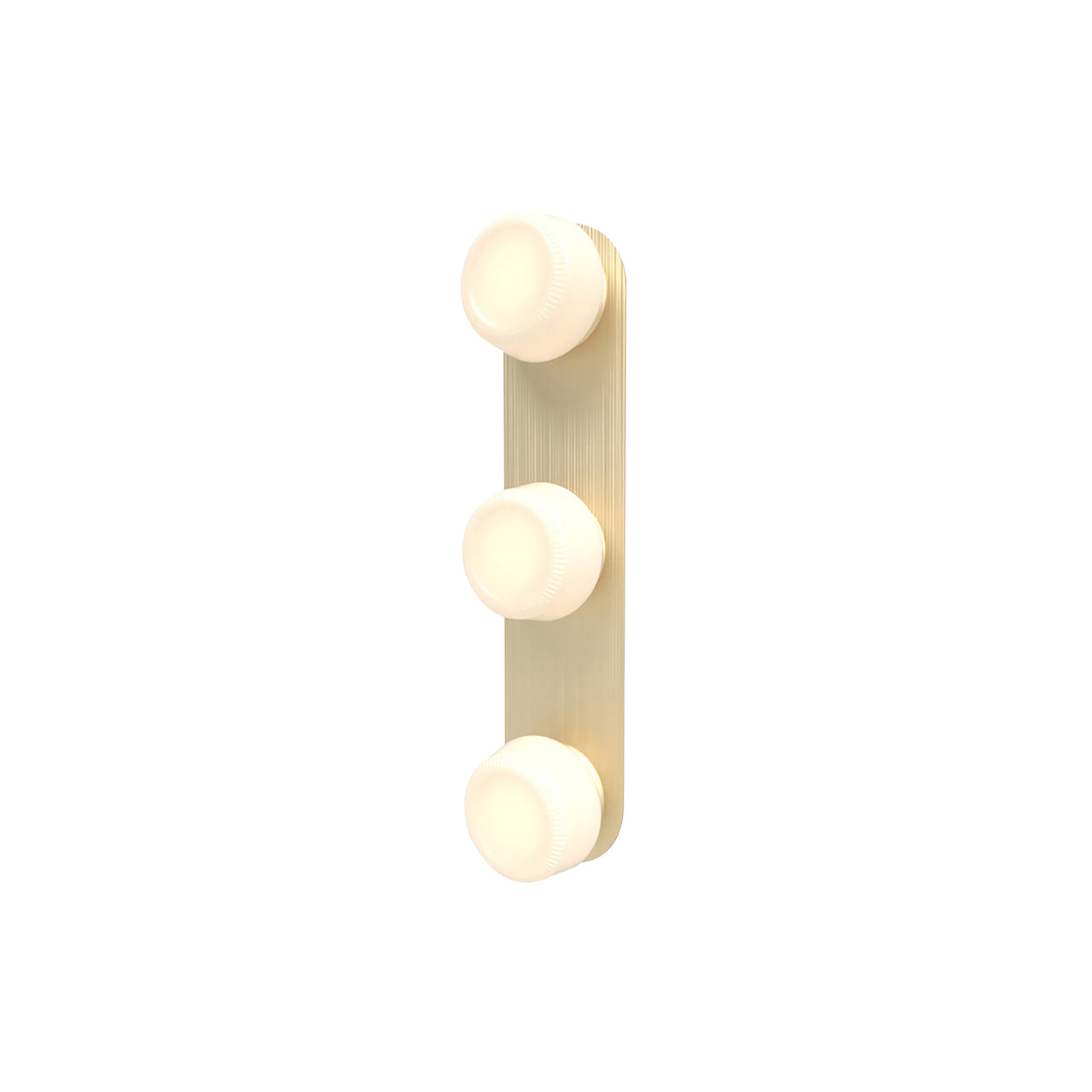 Pastille 3 IP65 Wall Lamp: 3 Vanity + Ribbed + Satin Brass