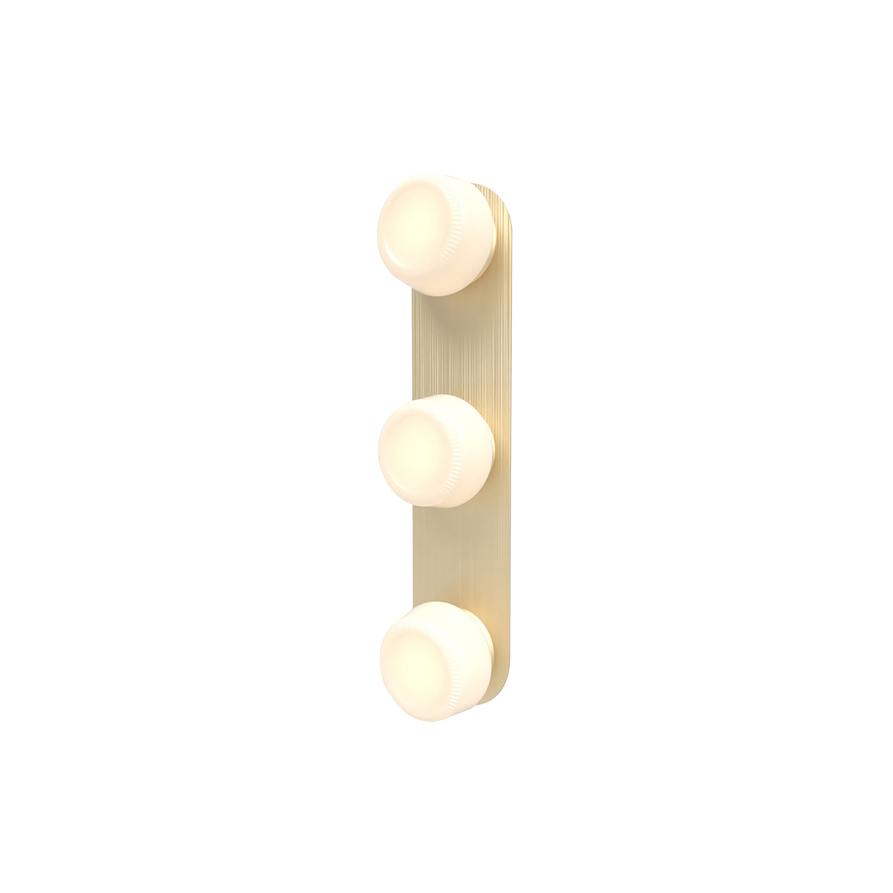 Pastille 3 Wall Lamp: 3 Vanity + Ribbed + Satin Brass
