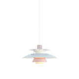 PH 5 Pendant: Pastels Oyster Blue Rose + White