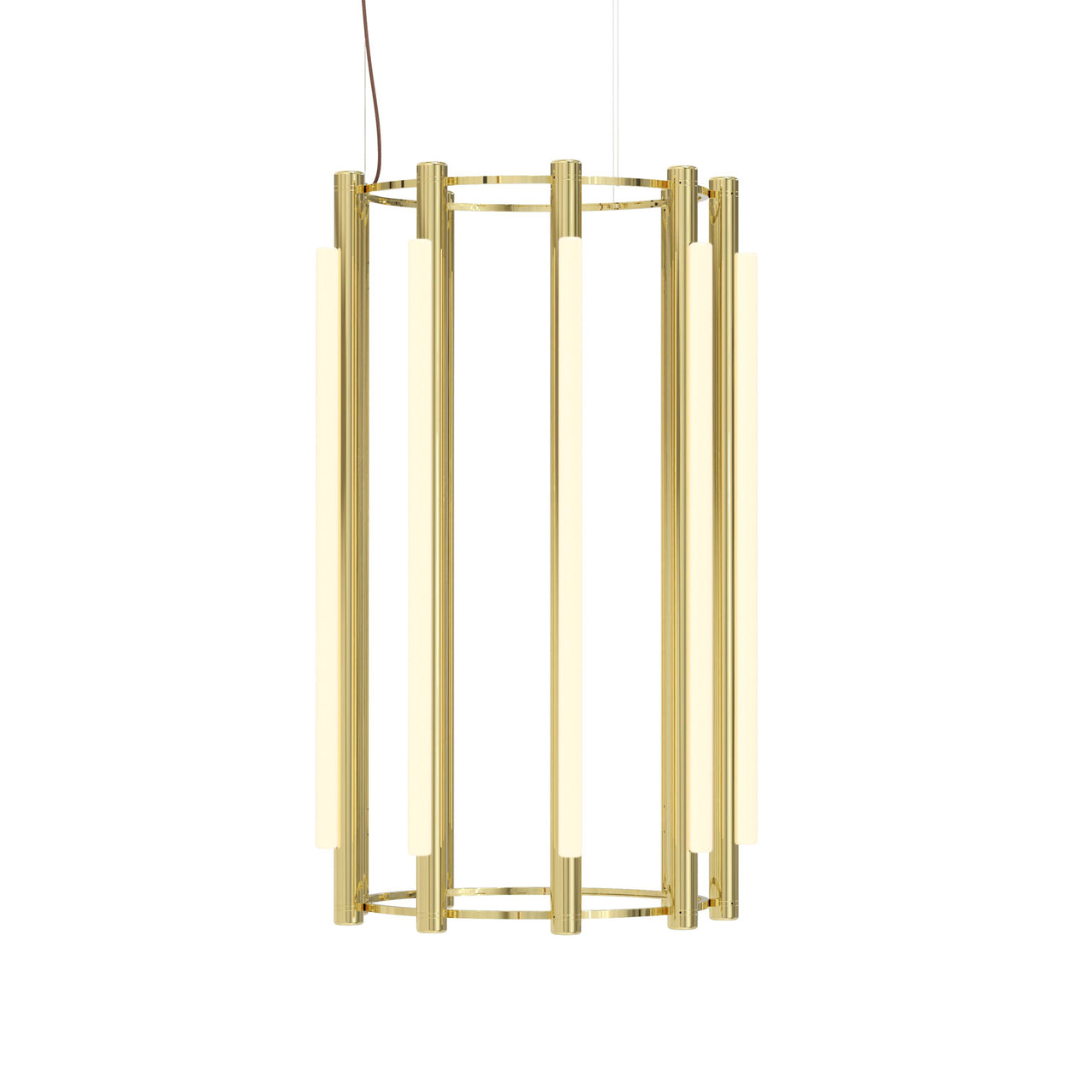 Pipeline 5 Chandelier: Brass