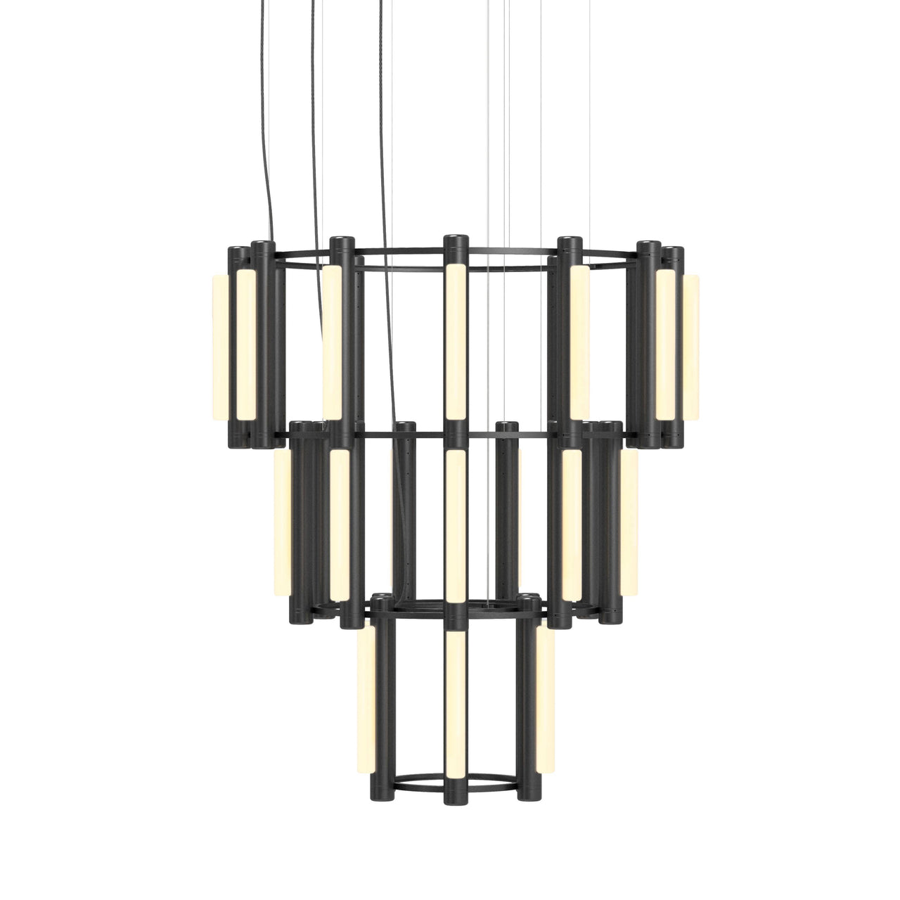 Pipeline 10 Chandelier: Black