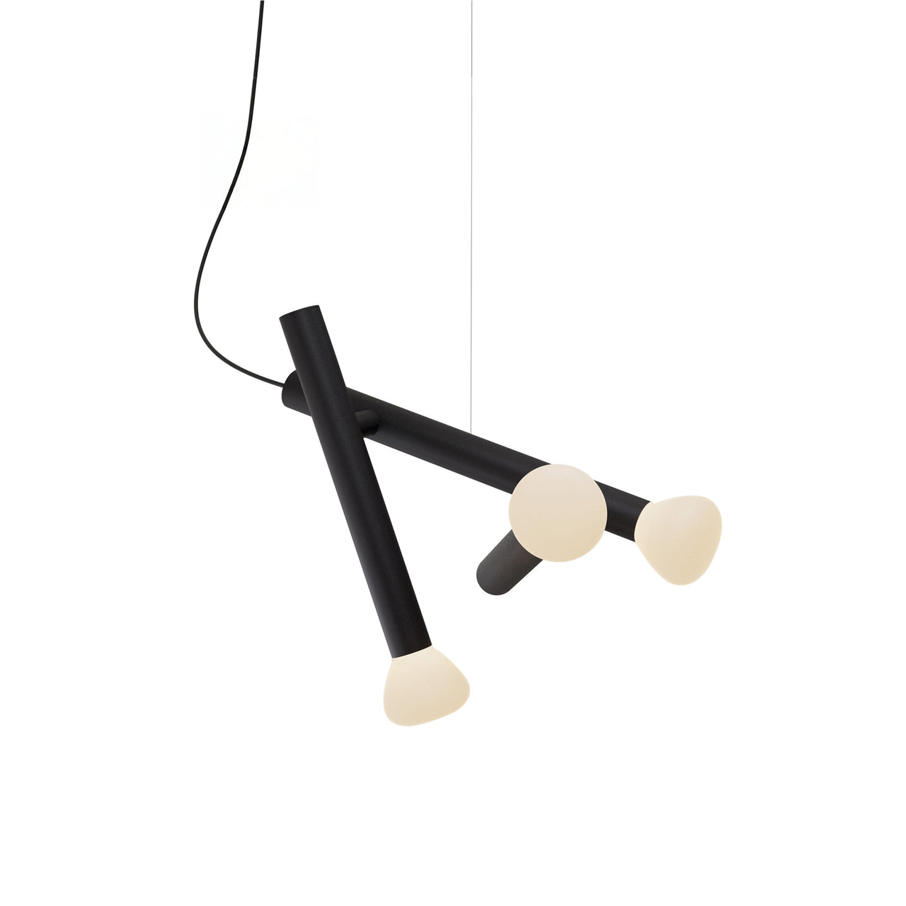 Parc 04 Pendant: Textured Black + Black
