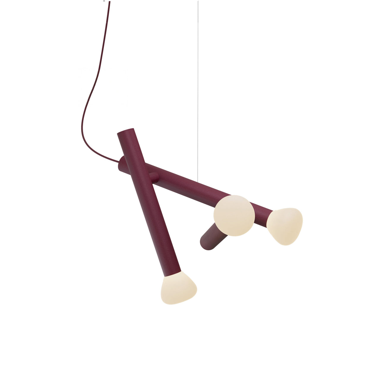 Parc 04 Pendant: Textured Burgundy + Burgundy