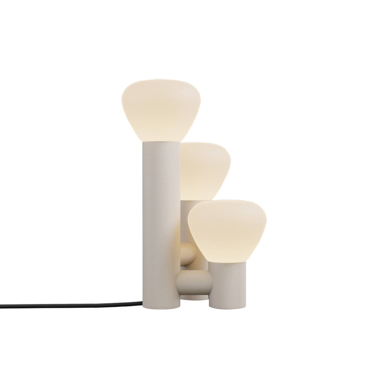 Parc 06 Table Lamp: Footswitch + Textured Beige + Black