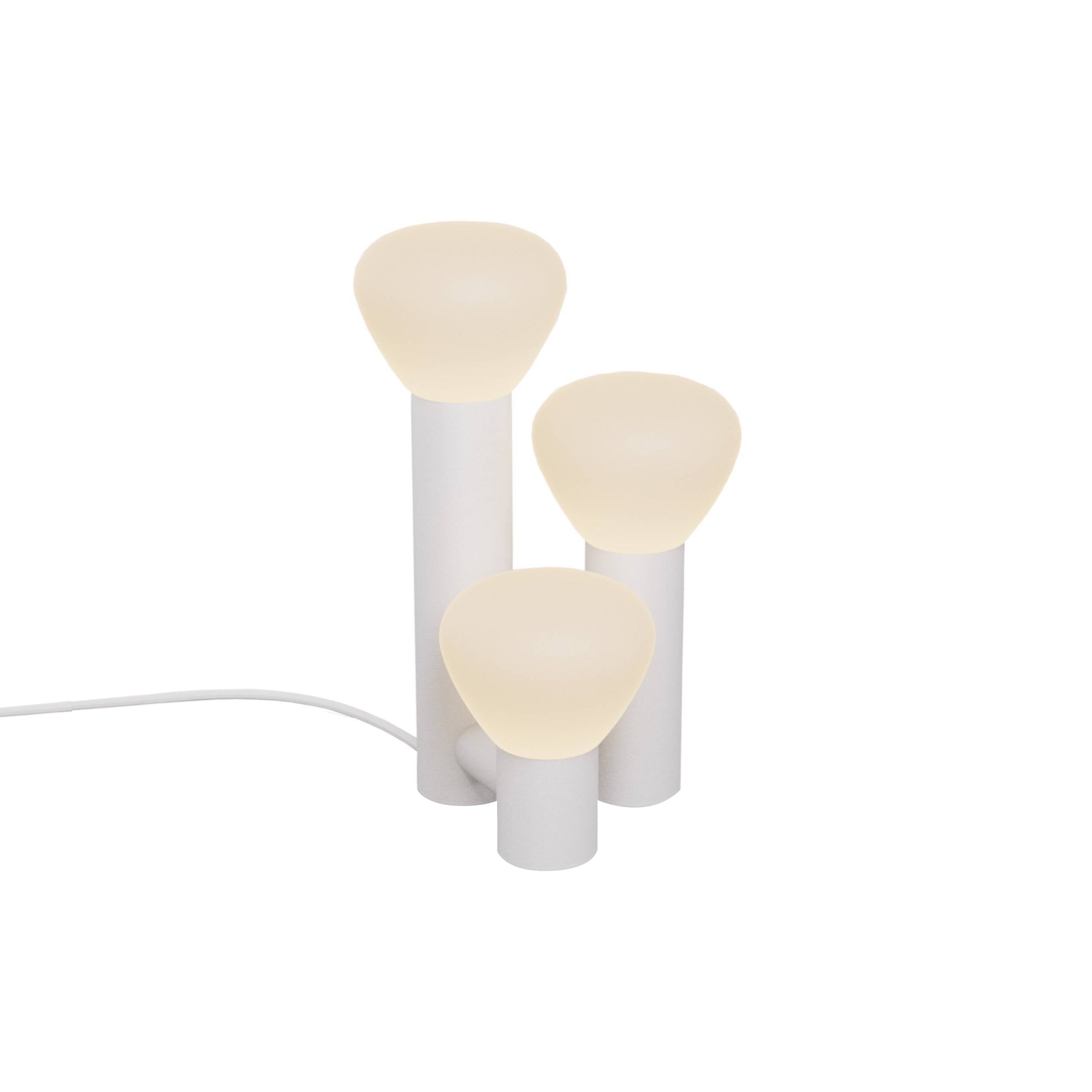 Parc 06 Table Lamp: Footswitch + Textured White + White