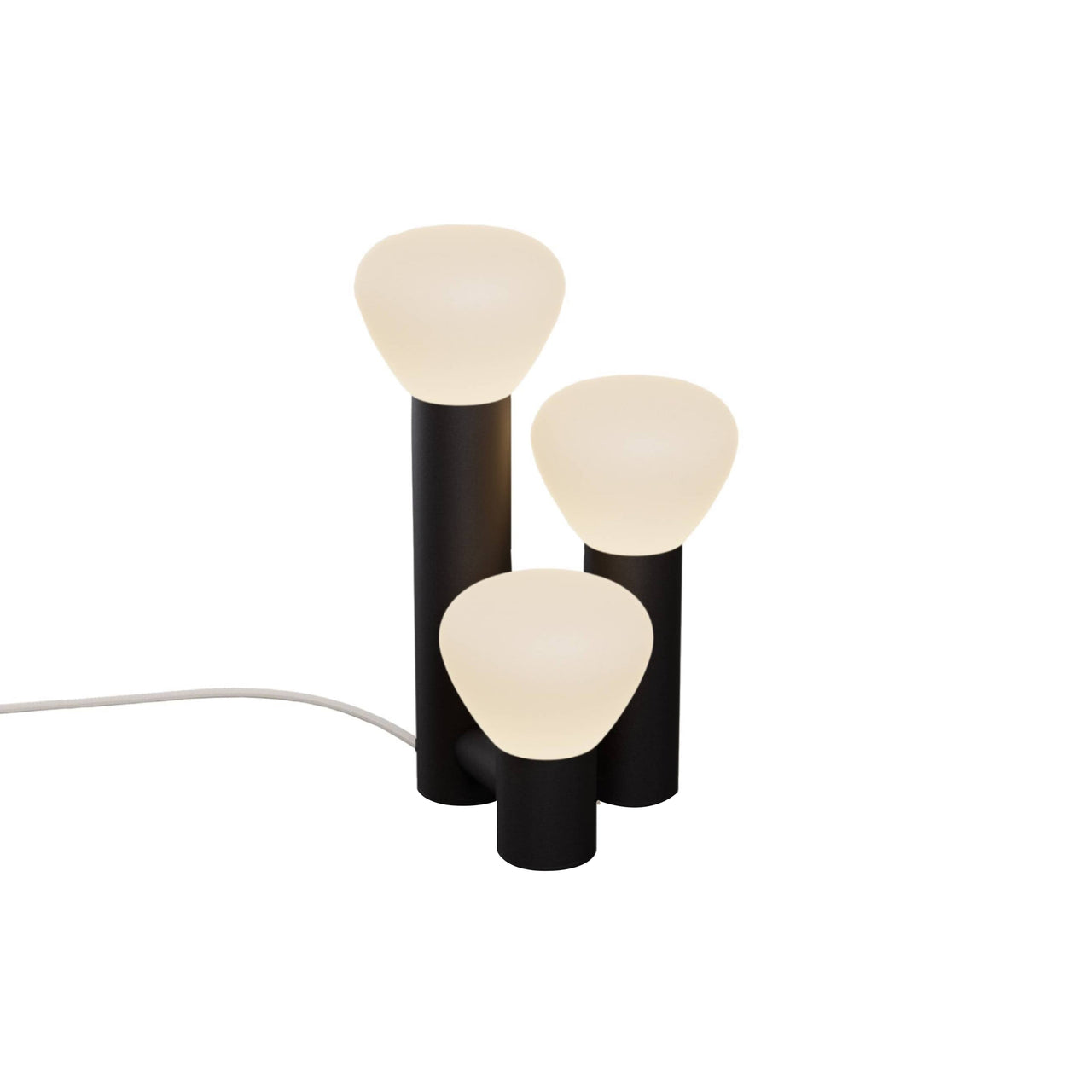 Parc 06 Table Lamp: Footswitch + Textured Black + White